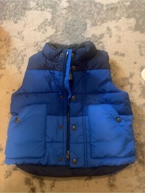 GAP Blue Colorblock Puffer Vest - Royal & Navy